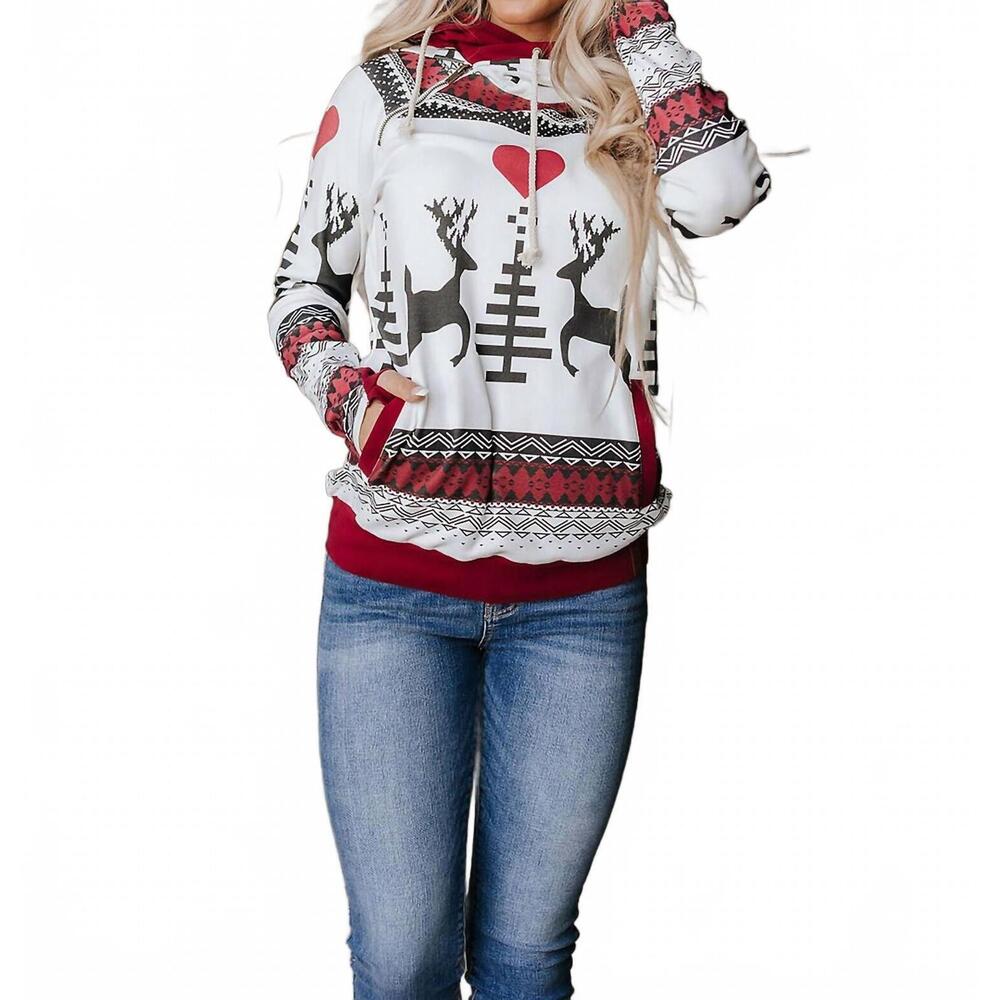 NEW AMPERSAND AVE doublehood sweatshirt in winter wonderland